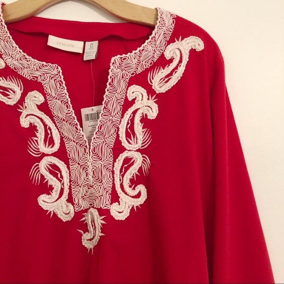 Chico’s NWT ROUGE SOUTACHE GRACE TOP - Picture 5 of 8